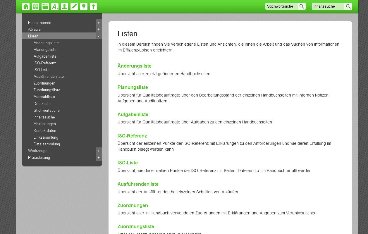 Vorteile eines komplett IT-gestützten Systems: einfache Verwendung über Browser, Links, Menüstruktur und viele Filterfunktionen